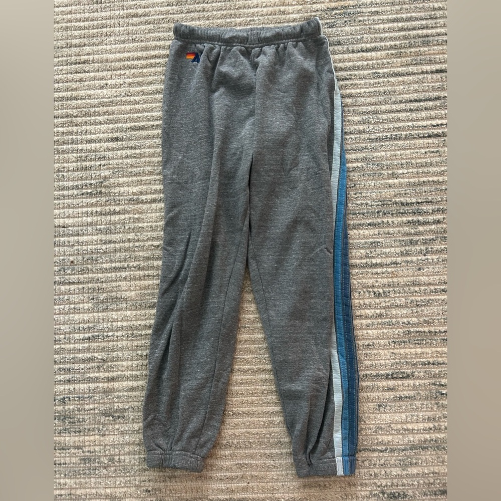 Aviator Nation Gray Sweatpants with Blue Accent
